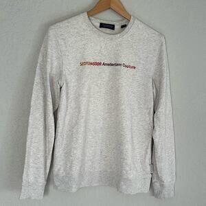 Scotch & Soda Amsterdam Couture Embroidered Logo Sweatshirt Y2K Designer